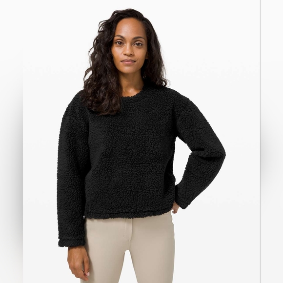 lululemon athletica Sweaters - Lululemon 2020 Wool Whenever Crew Sherpa Fleece Sweater Black Size 12